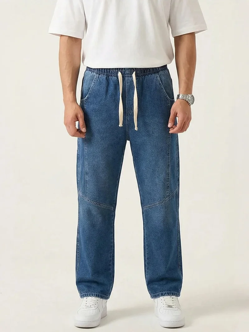 بيغ دارت BDART Baggy Denim Pants with Drawstring Waist